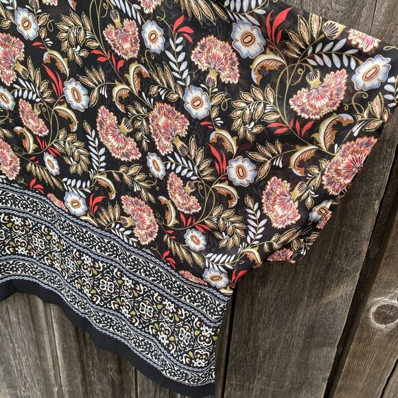 Christopher & Banks Kimono Style Floral Print Lightweight Fabric Top Size L - Picture 10 of 11